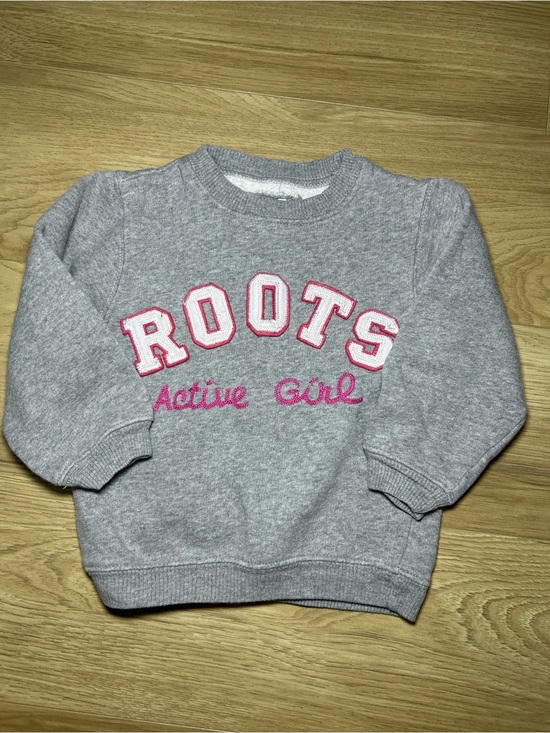 Roots Other - Roots Grey Sweatshirt with Pink 'Active Girl' Script